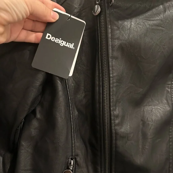 NWT Desigual Vegan Soft Leather Bomber Jacket  - LAST CHANCE - Picture 4 of 14